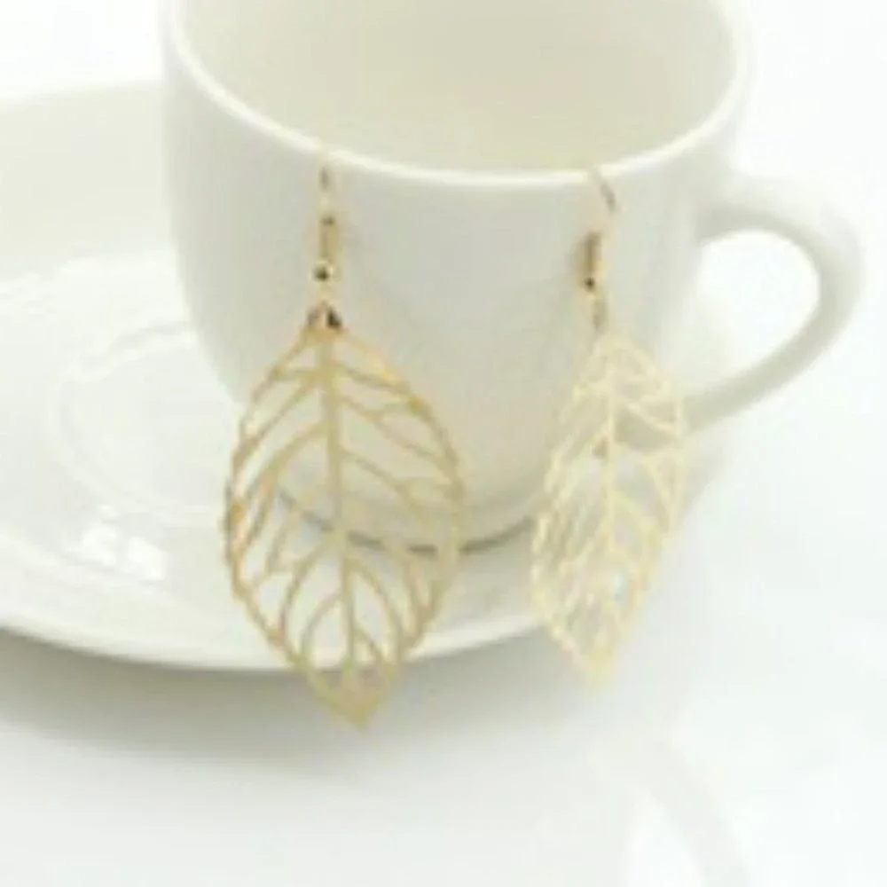 Fashion Simple Mori Metal Leaf Earrings New Leaf Earrings‎